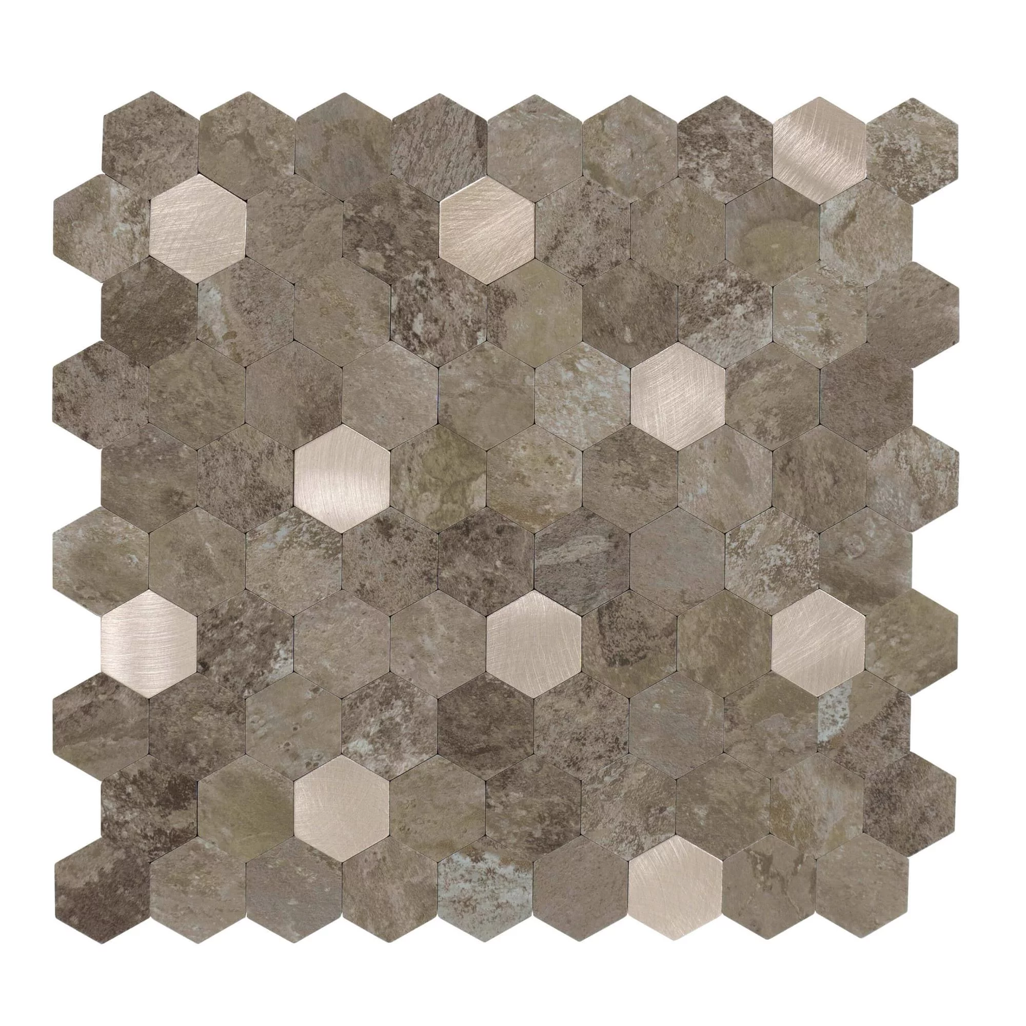 selbstklebende-fliesen-hexagon-form-0.88m².-11-stueck-steinoptik-braun-gold